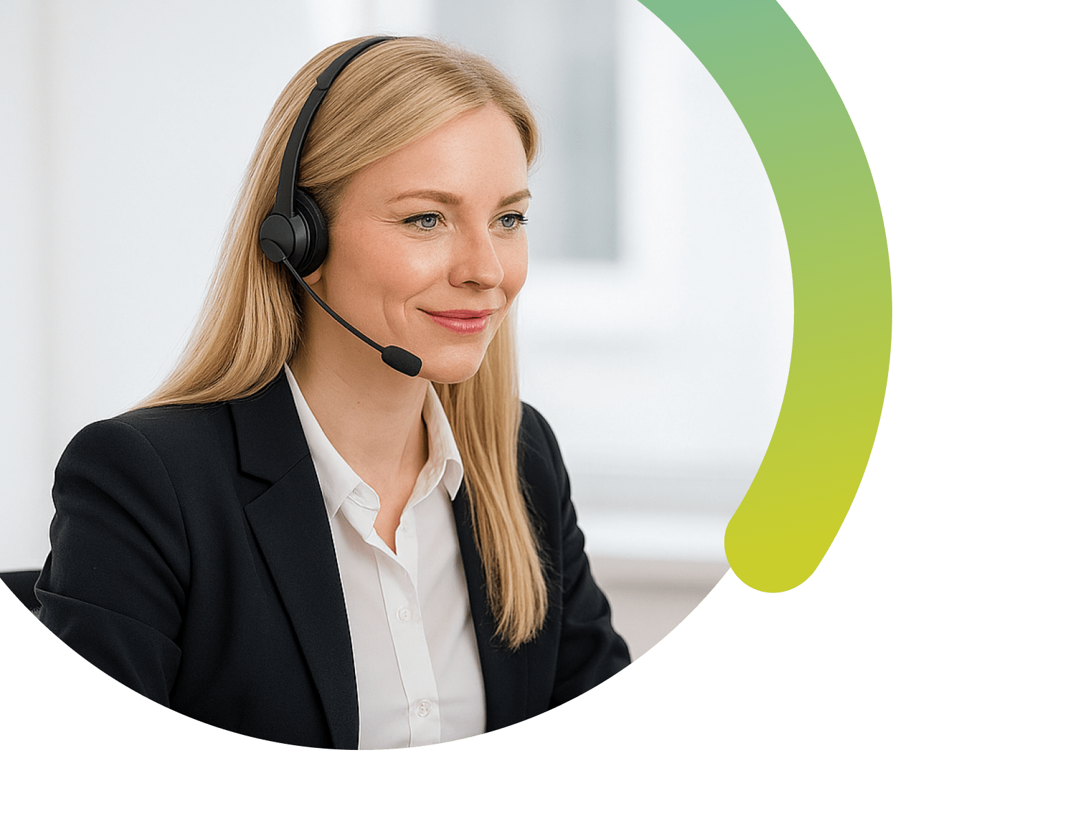 Customer service representative using hosted phone system and business voip phone systems for business support